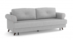 Оливер / диван - кровать 3-х местн. (еврокнижка) (велюр велутто серебряный 52 в Боготоле - bogotol.katalogmebeli.com | фото