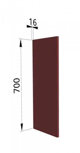 Панель торцевая П Квадро (для шкафа верхнего) Красная кожа в Боготоле - bogotol.katalogmebeli.com | фото
