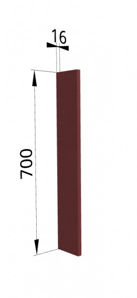 Панель торцевая ПТ 400 Квадро (для шкафа торцевого верхнего) Красная кожа в Боготоле - bogotol.katalogmebeli.com | фото