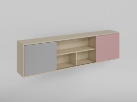 Полка между шкафами 1660 Грэйси (Розовый/Серый/корпус Клен) в Боготоле - bogotol.katalogmebeli.com | фото