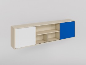 Полка между шкафами 1660 Скай люкс (Синий/Белый/корпус Клен) в Боготоле - bogotol.katalogmebeli.com | фото 1