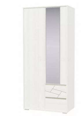 Шкаф 2-х дверный с ящиками Аделина 1000 Рамух белый в Боготоле - bogotol.katalogmebeli.com | фото