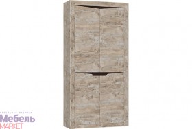 Шкаф 2-х створчатый комбинированный Хилтон (Дуб юкон/Гранж) в Боготоле - bogotol.katalogmebeli.com | фото