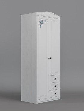 Шкаф 2-х створчатый с ящиками Бэлла (Выбеленное дерево/Белый) в Боготоле - bogotol.katalogmebeli.com | фото