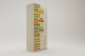 Шкаф 2-х створчатый с ящиками Клаксон (Бежевый/корпус Клен) в Боготоле - bogotol.katalogmebeli.com | фото
