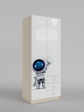 Шкаф 2-х створчатый с ящиками Санни (Белый/корпус Клен) в Боготоле - bogotol.katalogmebeli.com | фото