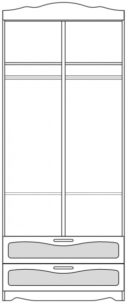 Шкаф 2-х створчатый с ящиками серии Иллюзия 02 Бежевый в Боготоле - bogotol.katalogmebeli.com | фото 5