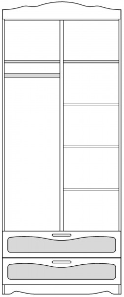 Шкаф 2-х створчатый с ящиками серии Иллюзия 31 Светло-сиреневый в Боготоле - bogotol.katalogmebeli.com | фото 4