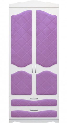 Шкаф 2-х створчатый с ящиками серии Иллюзия 67 Светло-фиолетовый в Боготоле - bogotol.katalogmebeli.com | фото 1