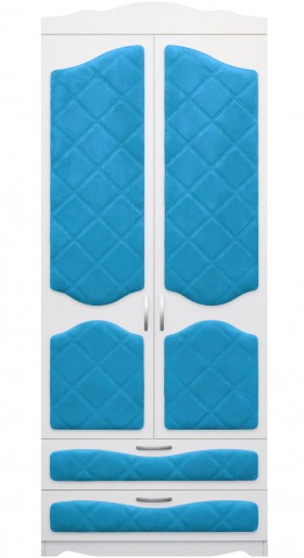 Шкаф 2-х створчатый с ящиками серии Иллюзия 84 Ярко-голубой в Боготоле - bogotol.katalogmebeli.com | фото 1