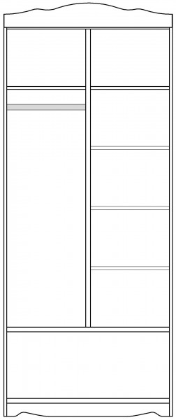 Шкаф 2-х створчатый серии Иллюзия 71 Бордовый в Боготоле - bogotol.katalogmebeli.com | фото 4