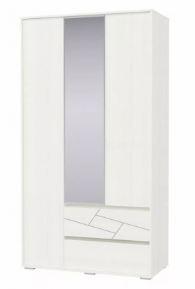 Шкаф 3-х дверный с ящиками Аделина 1200 Рамух белый в Боготоле - bogotol.katalogmebeli.com | фото 1