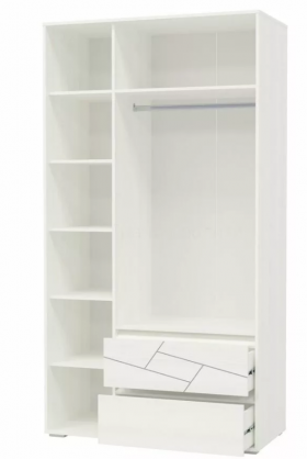 Шкаф 3-х дверный с ящиками Аделина 1200 Рамух белый в Боготоле - bogotol.katalogmebeli.com | фото 3
