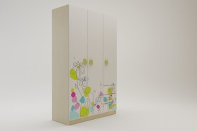 Шкаф 3-х створчатый с ящиками Флёр (Белый/корпус Клен) в Боготоле - bogotol.katalogmebeli.com | фото