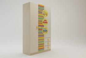 Шкаф 3-х створчатый с ящиками Клаксон (Бежевый/корпус Клен) в Боготоле - bogotol.katalogmebeli.com | фото