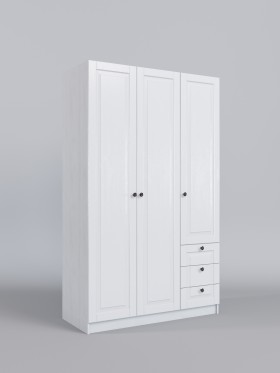 Шкаф 3-х створчатый с ящиками Классика (Белый/корпус Выбеленное дерево) в Боготоле - bogotol.katalogmebeli.com | фото