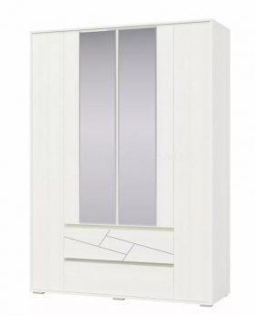 Шкаф 4-х дверный с ящиками Аделина 1600 Рамух белый в Боготоле - bogotol.katalogmebeli.com | фото