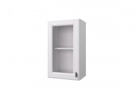 Шкаф 40 с витриной Ева (Белый Софт/Белый) в Боготоле - bogotol.katalogmebeli.com | фото