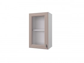 Шкаф 40 с витриной Ева (Мокко Софт/Белый) в Боготоле - bogotol.katalogmebeli.com | фото