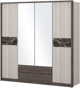 Шкаф четырехстворчатый с зеркалом Шк69.1 Николь в Боготоле - bogotol.katalogmebeli.com | фото