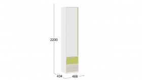 Шкаф для белья комбинированный «Сканди» Дуб Гарден/Белый/Зеленый в Боготоле - bogotol.katalogmebeli.com | фото 4