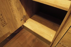 Шкаф для белья «Пилигрим» (Дуб Каньон светлый, Фон серый) в Боготоле - bogotol.katalogmebeli.com | фото 5
