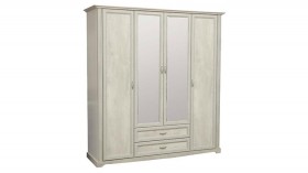 Шкаф для одежды "Сохо" (бетон пайн белый/2 ящика/зеркало) в Боготоле - bogotol.katalogmebeli.com | фото 1