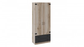 Шкаф для одежды комбинированный «Окланд» (Фон Черный/Дуб Делано) в Боготоле - bogotol.katalogmebeli.com | фото