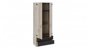 Шкаф для одежды комбинированный «Окланд» (Фон Черный/Дуб Делано) в Боготоле - bogotol.katalogmebeli.com | фото 2