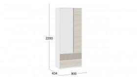 Шкаф для одежды комбинированный «Сканди» Дуб Гарден/Белый/Глиняный серый в Боготоле - bogotol.katalogmebeli.com | фото 4