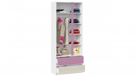Шкаф для одежды комбинированный «Сканди» Дуб Гарден/Белый/Лиловый в Боготоле - bogotol.katalogmebeli.com | фото 4