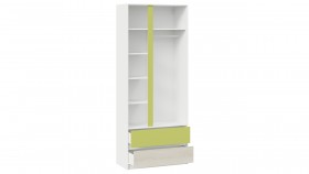 Шкаф для одежды комбинированный «Сканди» Дуб Гарден/Белый/Зеленый в Боготоле - bogotol.katalogmebeli.com | фото 2