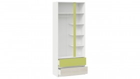 Шкаф для одежды комбинированный «Сканди» Дуб Гарден/Белый/Зеленый в Боготоле - bogotol.katalogmebeli.com | фото 3