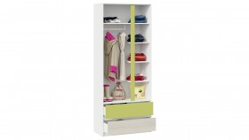 Шкаф для одежды комбинированный «Сканди» Дуб Гарден/Белый/Зеленый в Боготоле - bogotol.katalogmebeli.com | фото 4