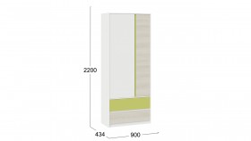 Шкаф для одежды комбинированный «Сканди» Дуб Гарден/Белый/Зеленый в Боготоле - bogotol.katalogmebeli.com | фото 5