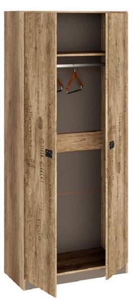 Шкаф для одежды «Пилигрим» (Дуб Каньон светлый, Фон серый) в Боготоле - bogotol.katalogmebeli.com | фото 2