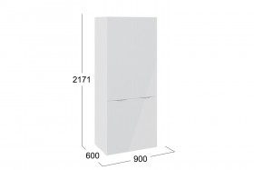 Шкаф для одежды с 2 дверями со стеклом «Глосс» (Белый глянец/Стекло ) в Боготоле - bogotol.katalogmebeli.com | фото 3