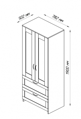 Шкаф двухдверный Сириус с 2 ящиками белый в Боготоле - bogotol.katalogmebeli.com | фото 3