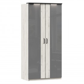 Техно ЛД 678.130.000.007 Шкаф 2-хстворчатый с комбинированными дверями (Дуб Крафт белый/Серый шифер) в Боготоле - bogotol.katalogmebeli.com | фото