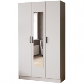 Шкаф комбинированный Ларс (1,2) с зеркалом белый в Боготоле - bogotol.katalogmebeli.com | фото