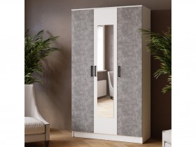 Шкаф комбинированный Ларс (1,2) с зеркалом белый/ателье светлое в Боготоле - bogotol.katalogmebeli.com | фото 3