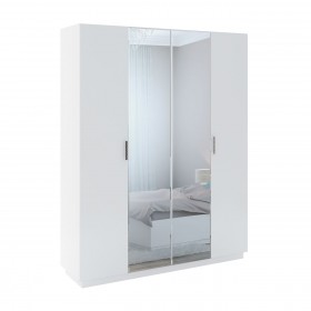 Шкаф с зер. 4 двери М22 Спальня Тиффани (белый текстурный) в Боготоле - bogotol.katalogmebeli.com | фото 1