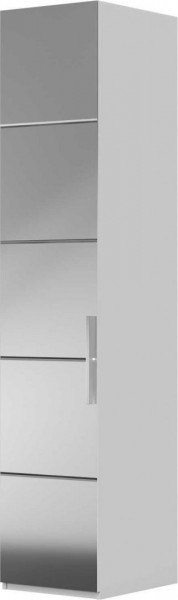 Шкаф ШР-1 зеркало, левый, Вива (Белый/Белый глянец/Платина) в Боготоле - bogotol.katalogmebeli.com | фото