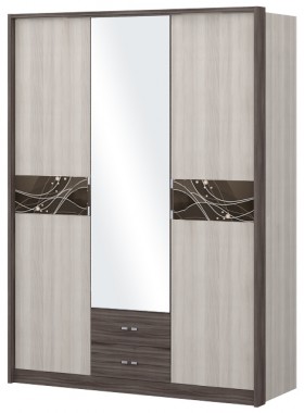 Шкаф трехстворчаты с зеркалом Шк68.1 Николь в Боготоле - bogotol.katalogmebeli.com | фото