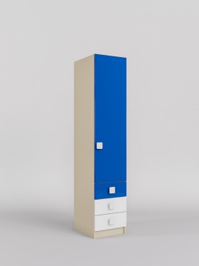 Шкаф угловой (секция с ящиками) Скай люкс (Синий/Белый/корпус Клен) в Боготоле - bogotol.katalogmebeli.com | фото