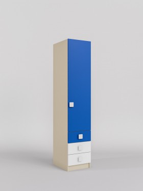 Шкаф угловой (секция с ящиками) Скай (Синий/Белый/корпус Клен) в Боготоле - bogotol.katalogmebeli.com | фото