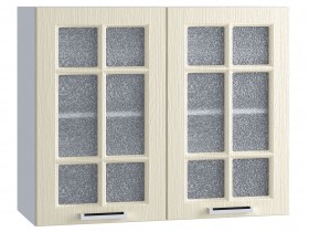 Шкаф верхний со стеклом 800, ШВС 800 (Клен кремовый/корпус белый) в Боготоле - bogotol.katalogmebeli.com | фото