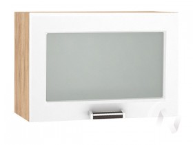 Шкаф верхний со стеклом Прага ШВГС 609 (Белое дерево/корпус дуб крафт золотой) в Боготоле - bogotol.katalogmebeli.com | фото
