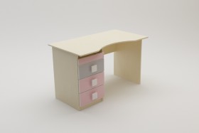 Стол (столешница с выемкой) Грэйси (Розовый/Серый/корпус Клен) в Боготоле - bogotol.katalogmebeli.com | фото 2