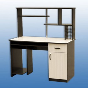 Компьютерный стол 1 с надстройкой (Венге/Дуб выбеленный) в Боготоле - bogotol.katalogmebeli.com | фото 2